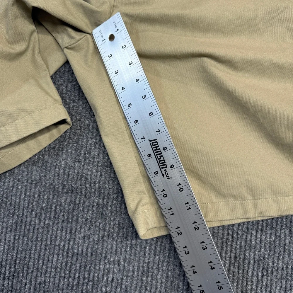 Dennis Uniform Mens Khaki Chino Short Tan 040720 Size 38 Cotton Blend Flat Front